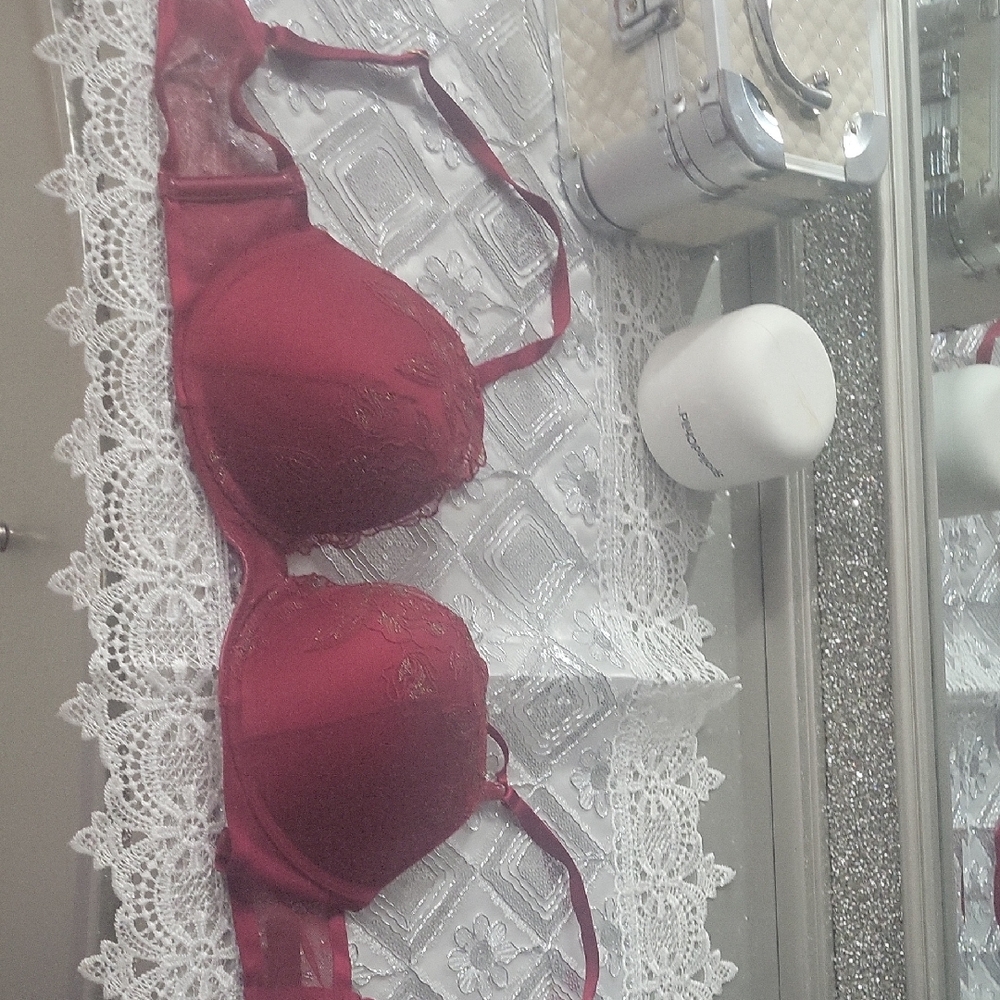 Victoria's Secret Deep Red Lace Bra